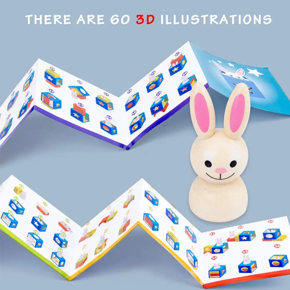 Rabbit Magic Box Bunny Puzzle Boxes Wooden Puzzle Parent-Child Interactive Tabletop Game Toy for Kids
