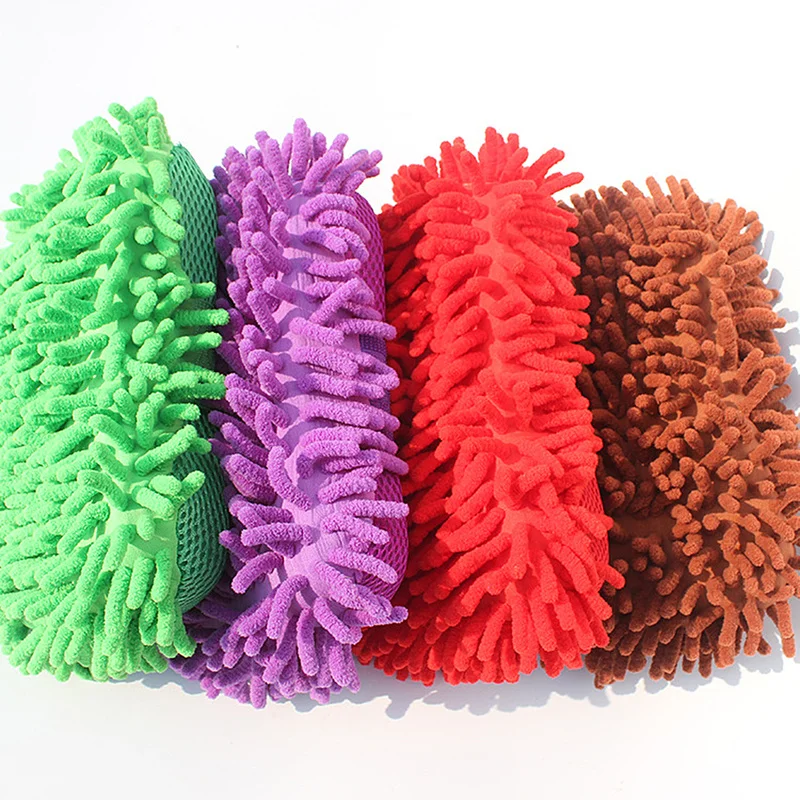 Перчатки для мытья автомобиля губка для мойки автомобиля Коралловая форма сверхтонкая волокно синель губка для автомойки уход за автомобилем авто чистящие аксессуары
