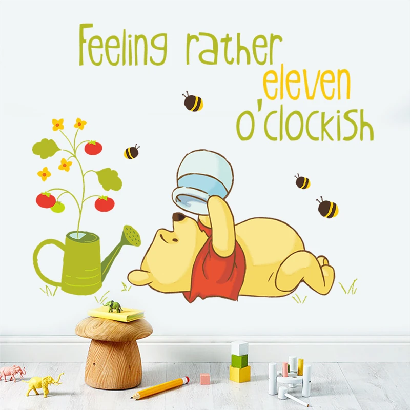 Disney Winnie Pooh Animals Wall Decals Kids Rooms Nursery Home Decor 40*60cm Wall Stickers Pvc Mural Art DIY Wallpaper Poster