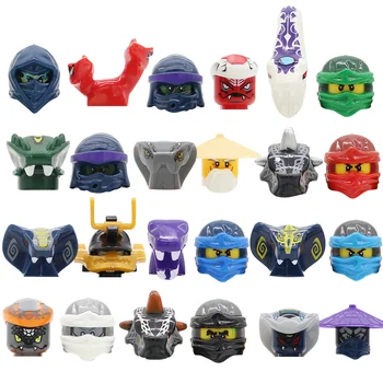 

2pcs/lot Ninja Figure Head Pythor KAI JAY COLE ZANE Lloyd Sensei Wu NYA Snake Building Blocks Toys LELE31035