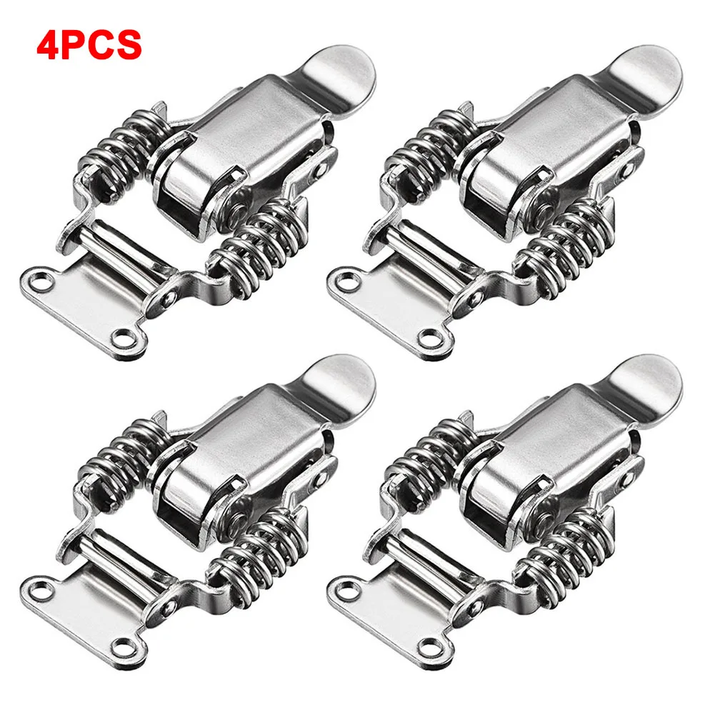 Toolbox Draw Compression Spring Toggle Latch Catch Clamp Silver Alloy Hinge For DIY Crafts Small Drawe 2pcs/4pcs toggle latches