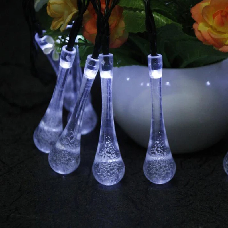 Гирлянда на солнечных батареях, 30LED, капли воды, для дома, Рождественская вечеринка, Декор, фея