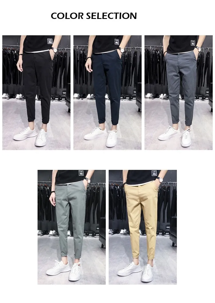 Новинка весны, повседневные мужские штаны, Корейская простая уличная одежда, шаровары, мужские облегающие брюки в стиле хип-хоп, 5 цветов