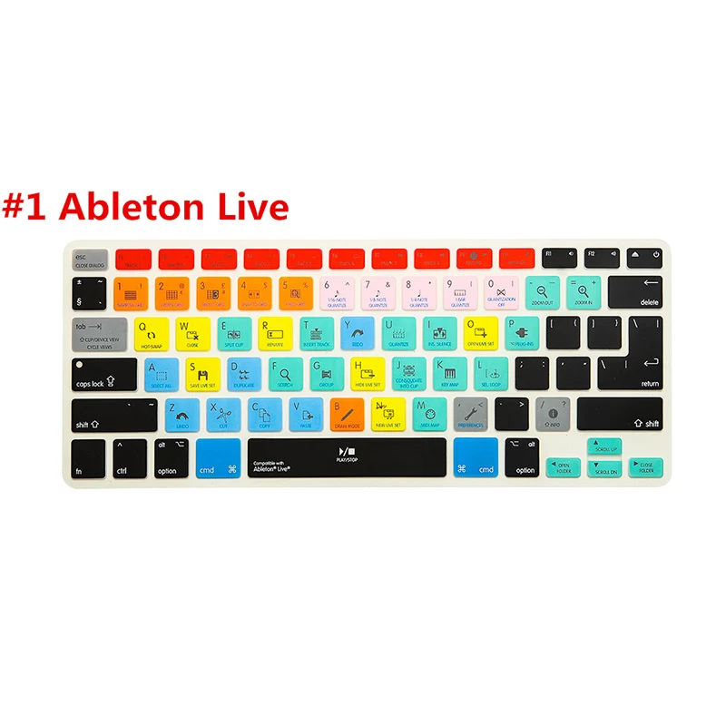 Горячий ключ для macbook pro13 retina 15 17 A1398 A1502 raccourci clavier couverture для Adobe Serato DJ Logic Pro X Live VIM/VI