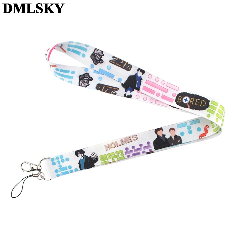 

DMLSKY Sherlock Holmes Cool Lanyard Keychain Lanyards for keys Badge ID Mobile Phone Rope Neck Straps Accessories Gifts M3777