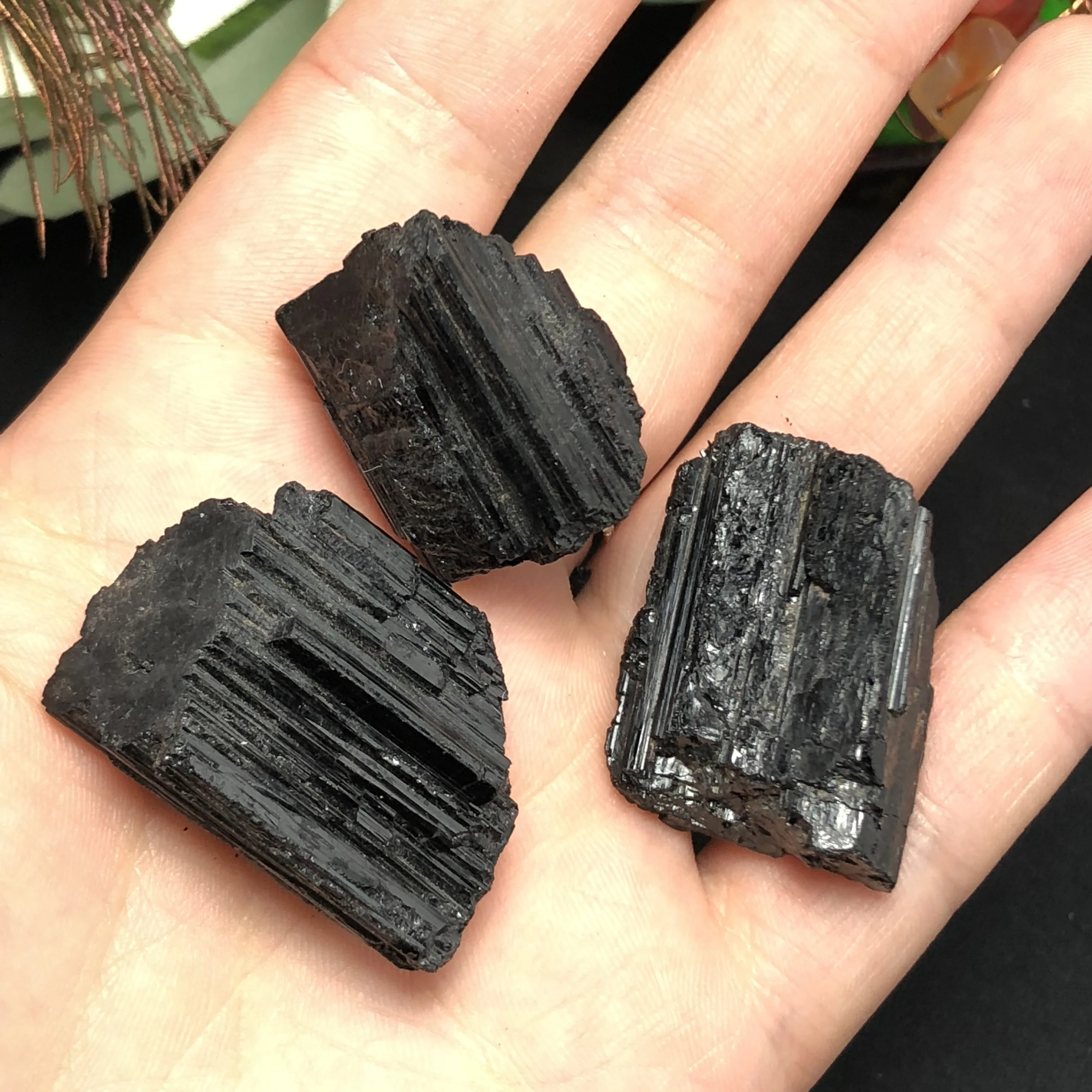 3 шт натуральный чистый черный из минерала Турмалин образцы красивые искусства и