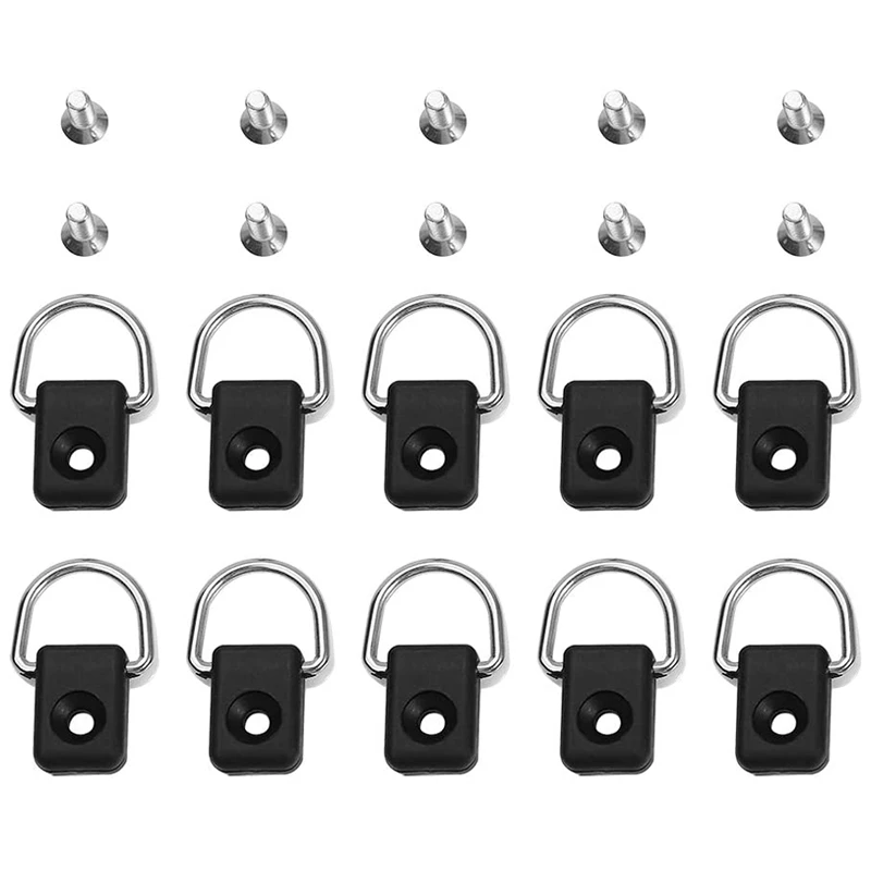 

10Pcs Kayak Boat Canoe D Ring Safety Deck Loop Mounting Tie Down Kit for Fishing Rigging Sailing Camping Accessories