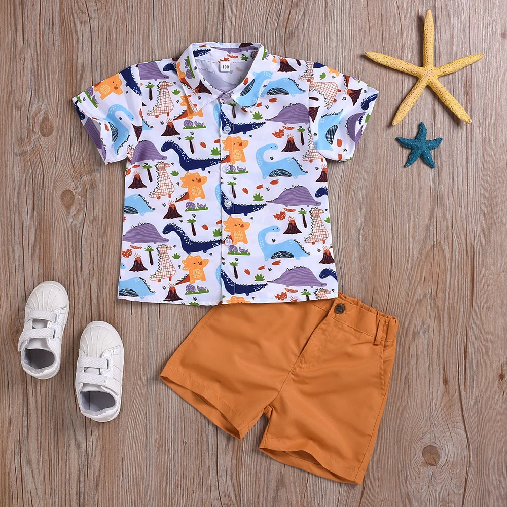 HE Hello Enjoy/ г. Комплект детской одежды для мальчиков, летняя детская одежда рубашка с короткими рукавами и галстуком-бабочкой+ клетчатые шорты, костюмы
