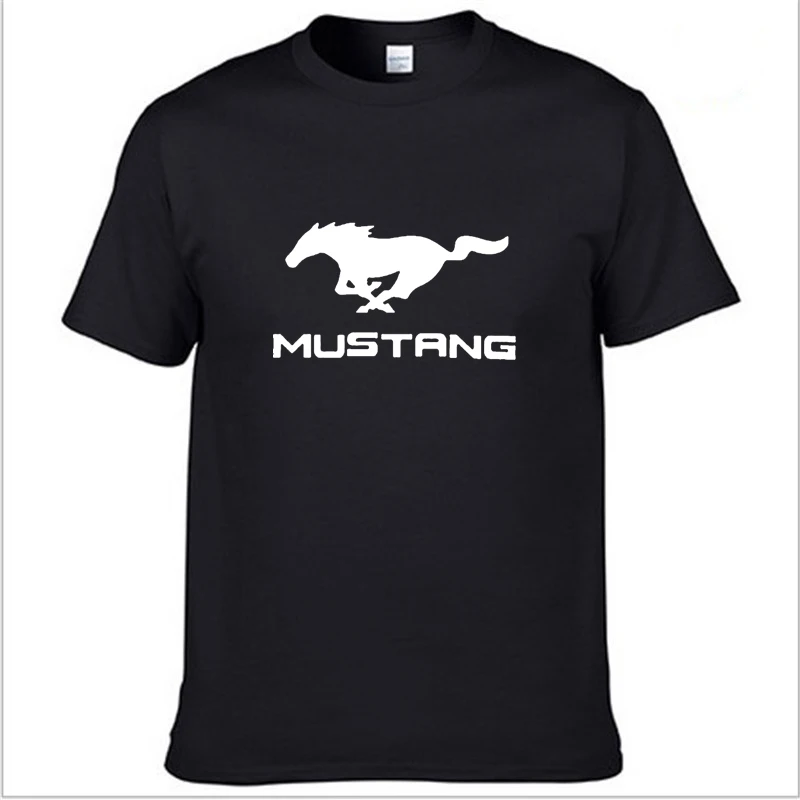 Мужская футболка с коротким рукавом и логотипом автомобиля Mustang летняя