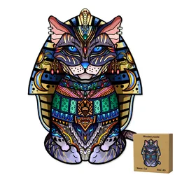 Novo colorido quebra cabeça de madeira em forma animal gato brinquedo parede pendurado arte irregular padrão presente para crianças a4a5 100 + pçs