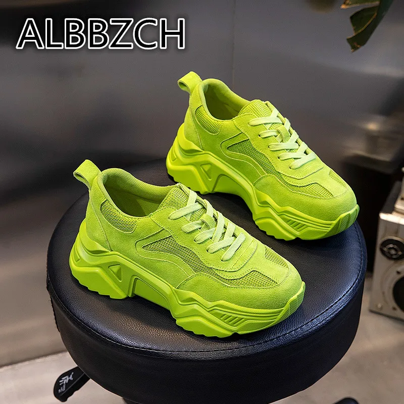 

New Womene Nubuck Suede Casual Shoes Fashion Platfrom Woman Flats Sneakers High Heels Leisure Dad Shoes Ladies Girls Sport Shoes