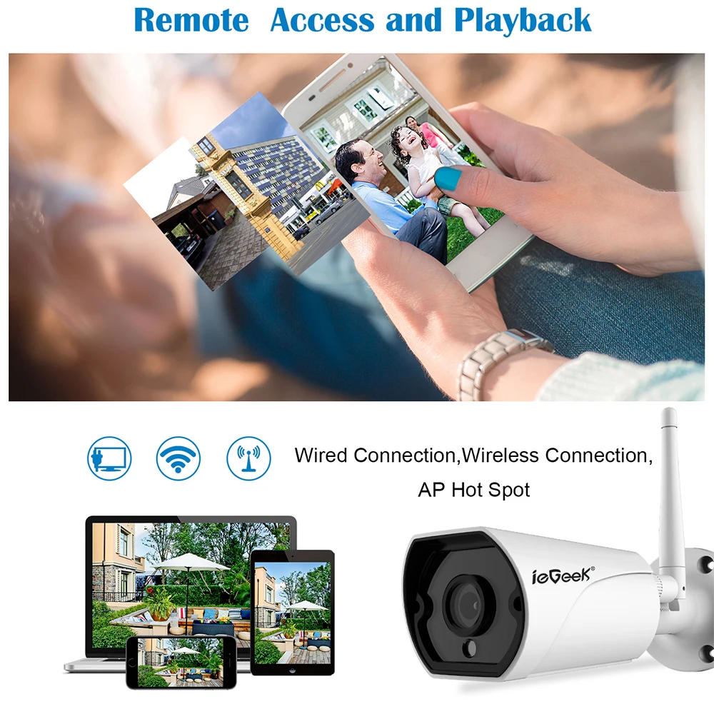 Wi Fi IP камера 1080P HD ночного видения ИК камеры безопасности IP66 Водонепроницаемая