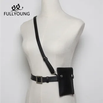 

Fullyoung New Women Fine Leather Belts Removable Bag Shoulder Decorate Straps Waistband Bondage Dress Long Girdle Girl Gifts