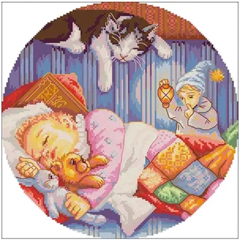 

Sleeping baby patterns Counted Cross Stitch 11CT 14CT 18CT DIY Chinese Cross Stitch Kit Embroidery Needlework Sets