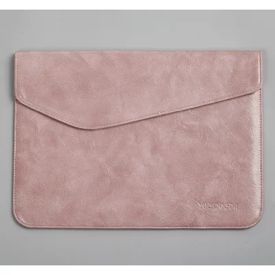 pink Новинка, Ультратонкий чехол для ноутбука из натуральной кожи с магнитной пряжкой, 14 для Macbook Air 13 Pro 15 Touch Bar, чехол для ноутбука - Цвет: pink