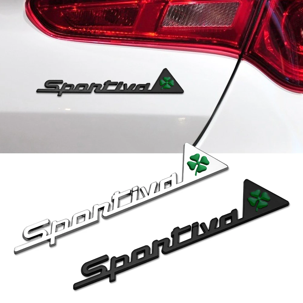 3D Metal Four-Leaf Clover Badge Sticker Car Body Rear Trunk Decor Decal Per Alfa Romeo 4C 8C 156 166 159 158 Gt Sportiva Emblem
