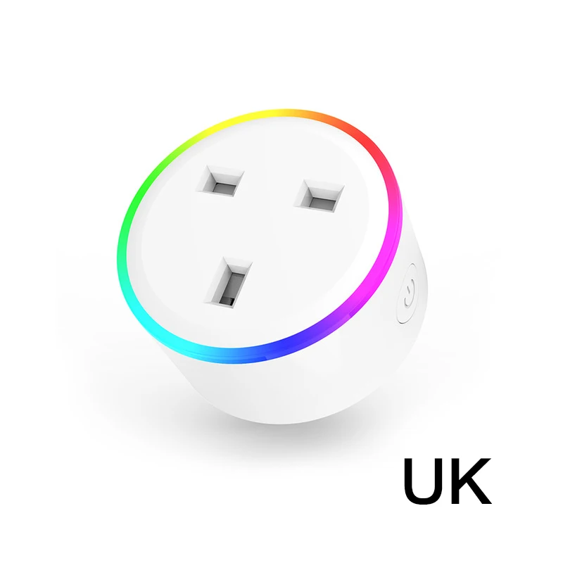 UK Plug RGB Wifi Smart Plug умный выбор времени переключатель голосового приложения дистанционное управление беспроводной Wifi умная розетка для Amazon Alexa Google Home - Цвет: UK Plug