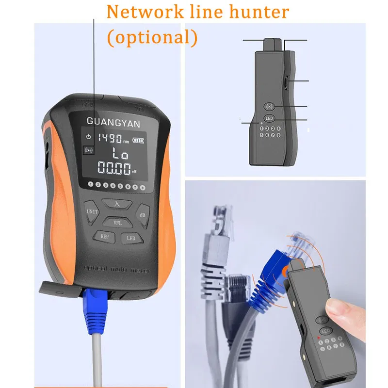 FTTH Mini 6 in 1 Optical Power Meter ftth OPM Fiber Optical RJ45 Cable Tester LED red light source Free Shipping