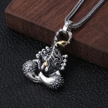 

925 Sterling Silver Trend Scorpion Pendant Necklace Fashion Men and Women Retro Personality Thai Silver Jewelry