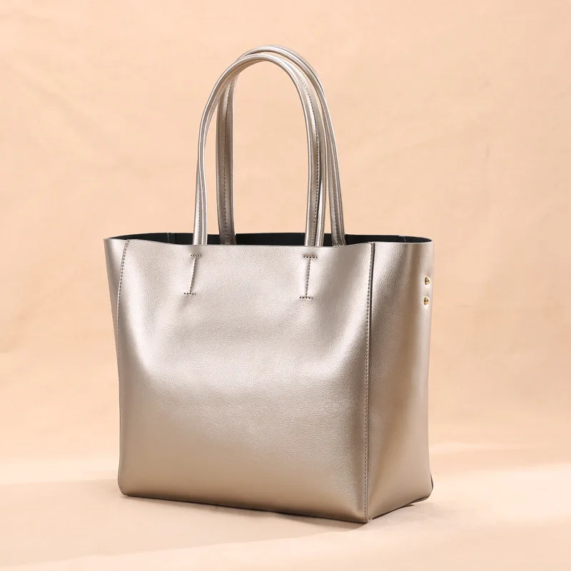 

Single Shoulder Package Capacity Cowhide Handbag Genuine Leather Woman Package Woman Package