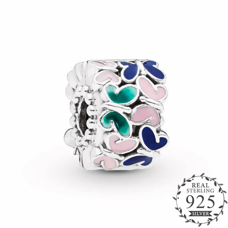 

PANDULASO 2019 Spring Original Silver 925 Butterfly Arrangement Clip Charm Fits Pandora DIY Bracelets Enemal Bead Women Jewelry