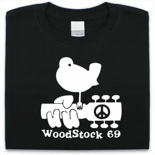 Футболка с надписью woodсток Peace e Musica Uomo Donna Regalo |