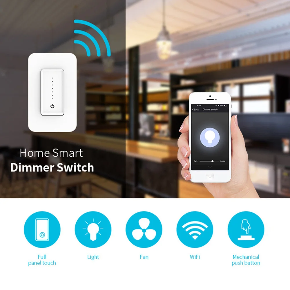 

Wireless Touch Smart Switch For Fan Controller Lamp Supports Google Assistant Alexa IFTTT APP Remote Control Home Voice Control