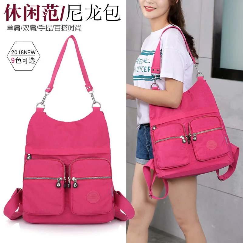 

Multi-functional Shoulder Backpack Fashion Outdoor Travel Bag Waterproof Nylon Bag Light Crossover Shoulder Bag/hand Bag Commute