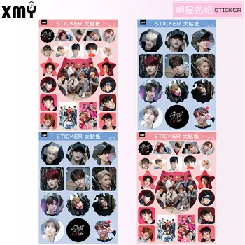 

4pcs/set New arrival KPOP STRAY KIDS Sticker high quality Creative cute waterproof album stray kids Beautiful face sticker kpop