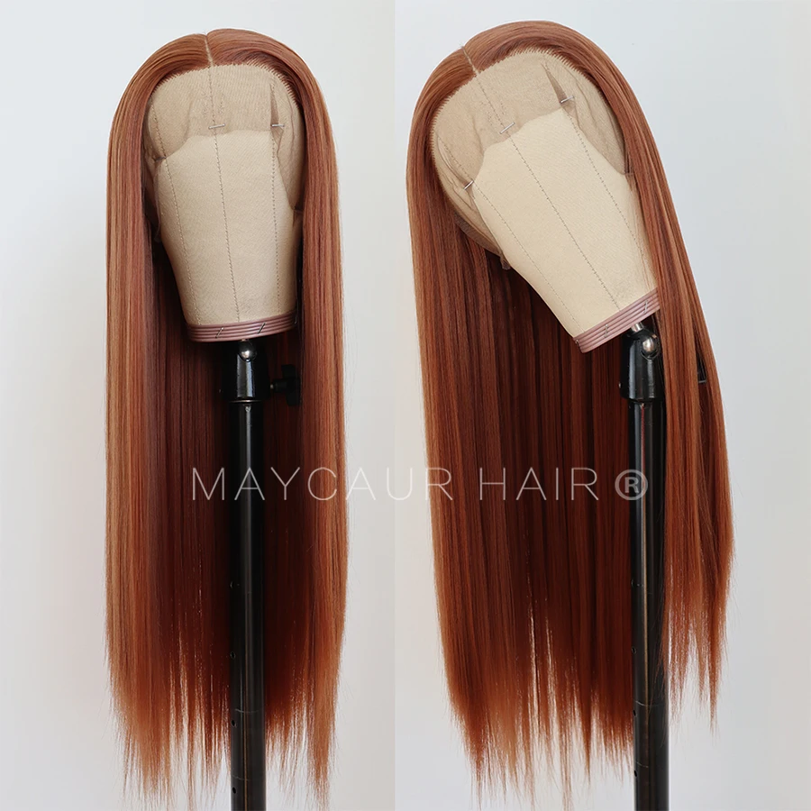 maycaur Synthetic Lace Front Wig Silky Straight 30B Heat Resistant Synthetic Replacement Hair Wigs for Fashion Women (1)