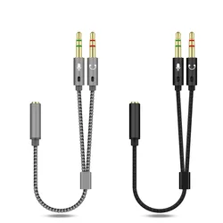 AUX Cable Jack 3.5mm Audio Cable 3.5 Mm Jack Stereo Audio Male To 2 Female Headset Mic Y Splitter Cable Adapter Dropshipping