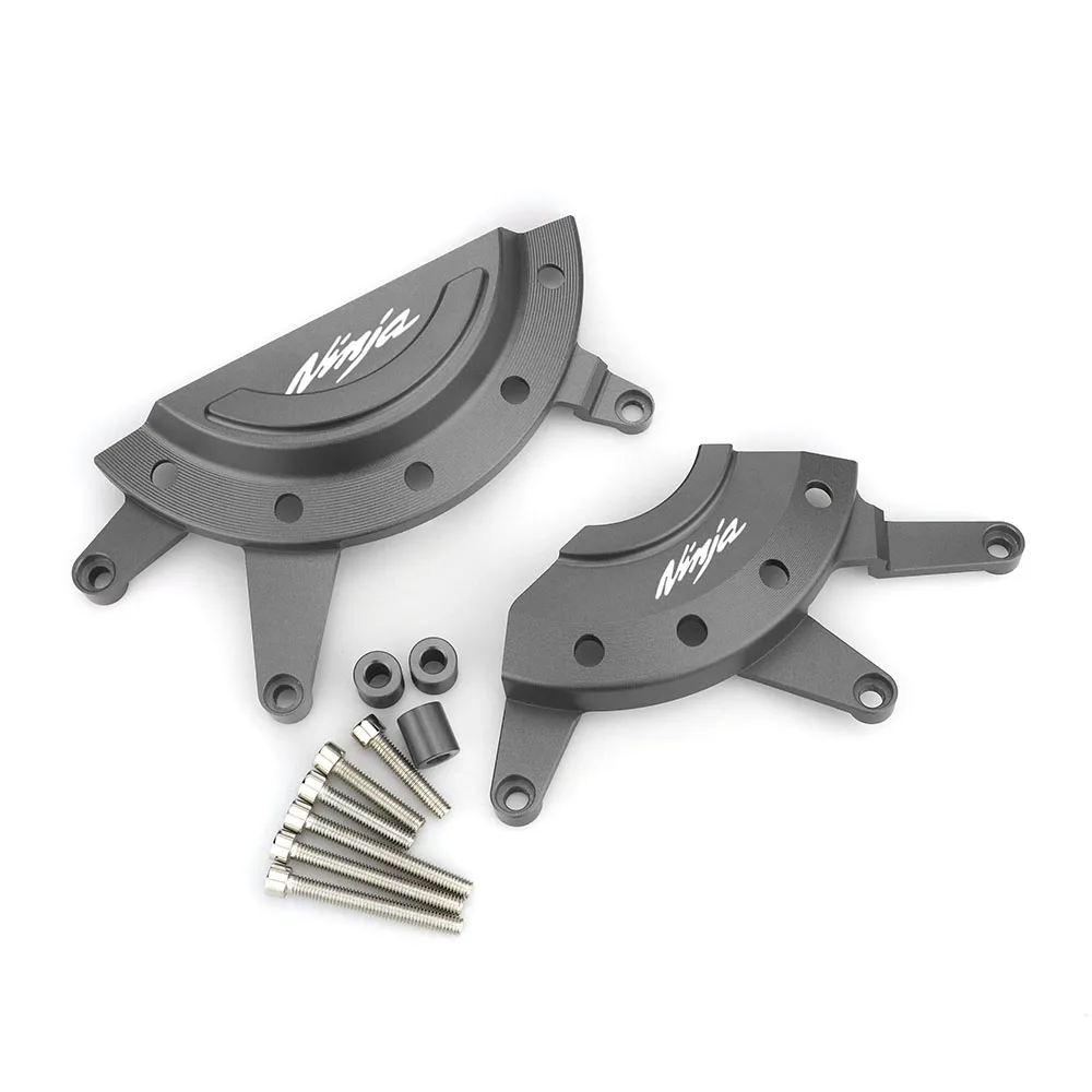 Ninja Titanium Пара мотоцикла с ЧПУ алюминиевая крышка двигателя защита украшения для Kawasaki Ninja 400 Z400 аксессуары - Цвет: Ninja Titanium