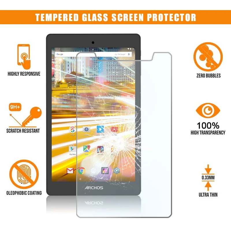 

Tablet Tempered Glass Screen Protector Film Cover for For Archos 80 Oxygen Full Screen Anti-Scratch Explosion-Proof Screen 9H