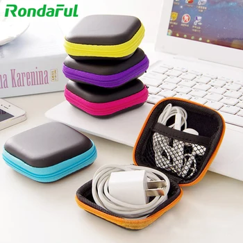 

Earphone Wire Organizer Box Data Line Cables Storage Box Zipper Case Container Coin Headphone Protective Box Case Container