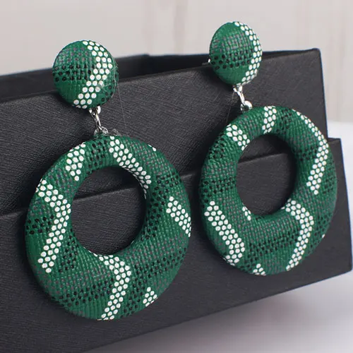 Green Новые модные серьги деревянные висячие серьги для женщин эффектные геометрические рыболовные свисающие серьги с бриллиантами Винтажные Ювелирные Изделия - Окраска металла: Green