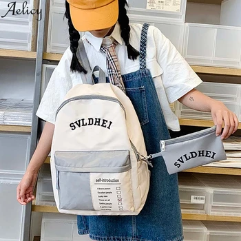 

Aelicy Women 2020 New Fashion Simple Backpack Student School Bag Harajuku Style Leisure Travel Waterproof Backpack
