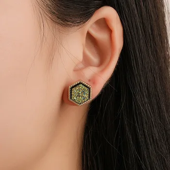 

Korean version of Harajuku style earrings starry frosted hexagonal starry woman earrings