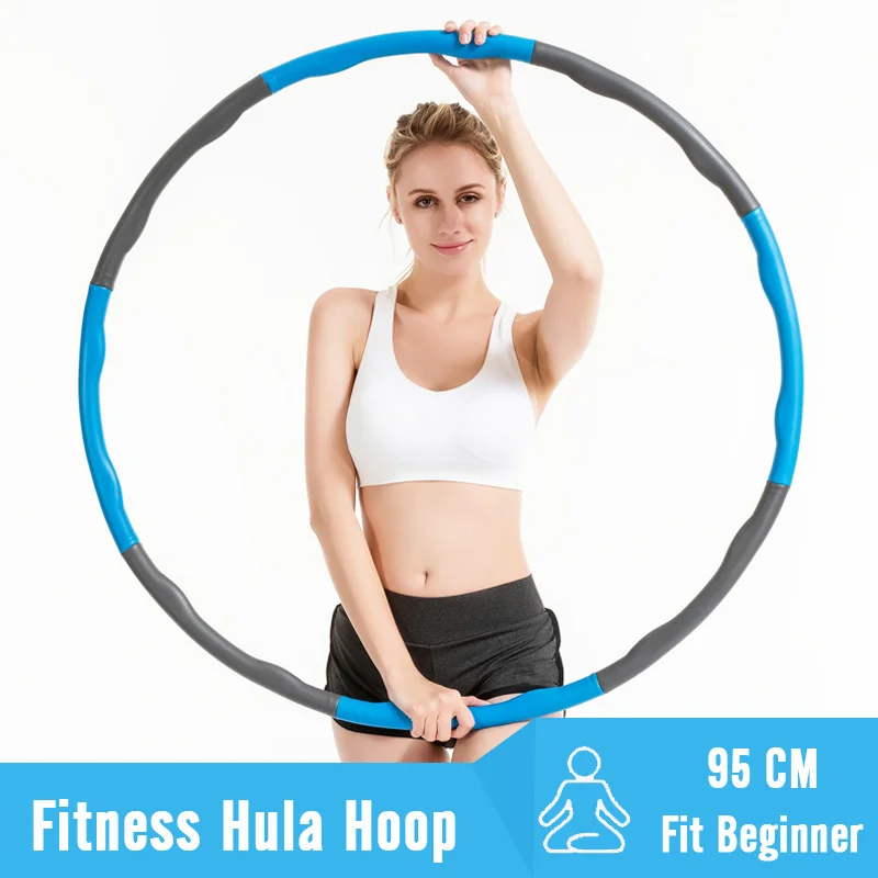 US $24.70 2021 Sport Equipment Fitness Hoop Detachable Foam Ring Adult Gymnastic Circle Gym Body Building Thin Waist Massage Exercise Hoop