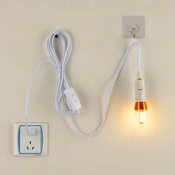 

1.8M Power Cord Independent Push Button Switch EU Plug With E27 Lamp Base E14 Screw Interface chandelier Lamp Holder