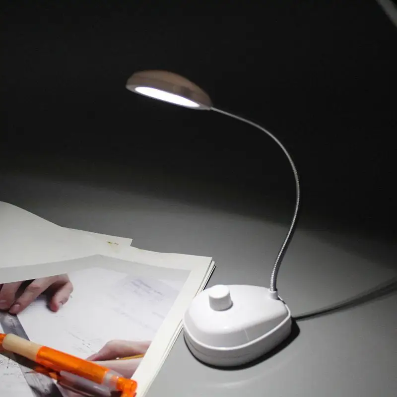 

Flexible Table Lamp Mini LED Light Portable Reading Lamp Book Light Battery Powered 3LED Desk Lamp For Reading Books Nightlight