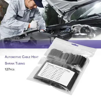 

127pcs Car Electrical Cable Heat Shrink Tube Environmental Protection Flame-retardant Tubing Wrap Sleeve Assorted Kit