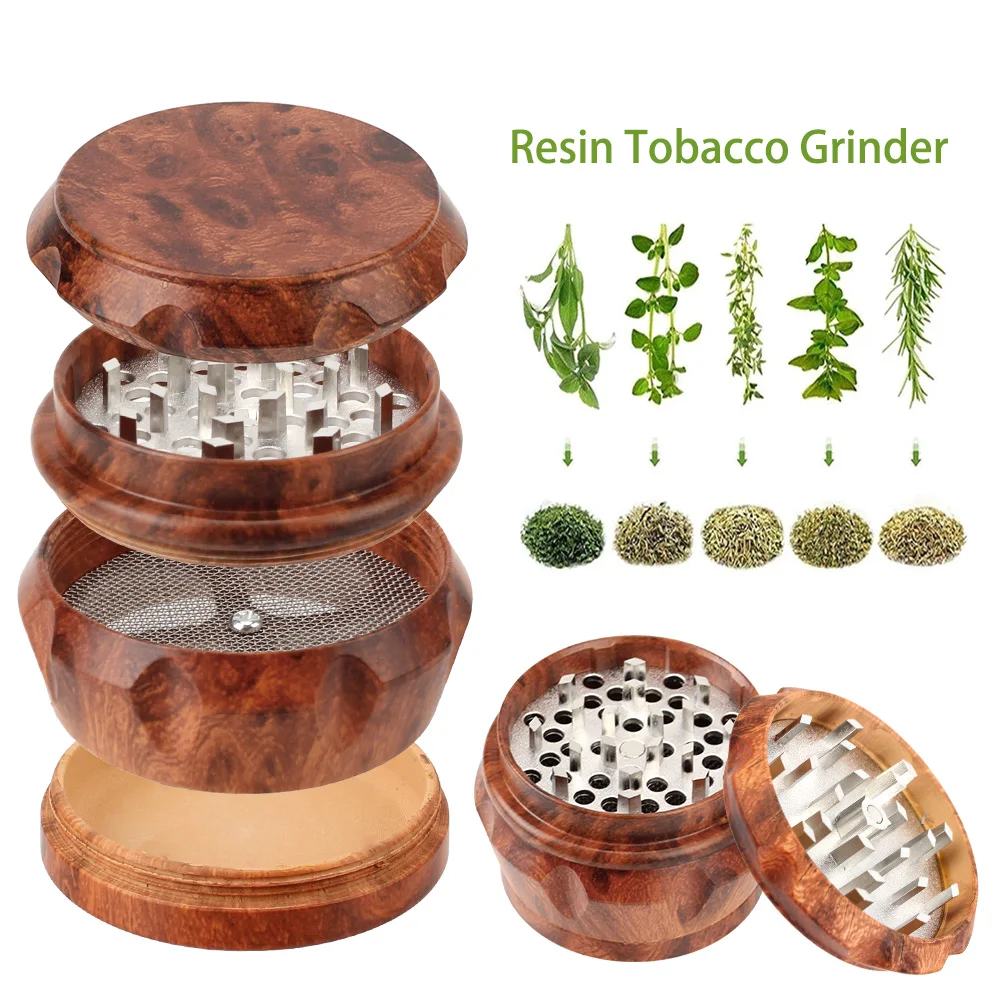 Spice Crusher 4 Layers Herb Grinder for Smoking Tobacco Accessories Drum Type Wood Smoke Resin Grinders | Дом и сад