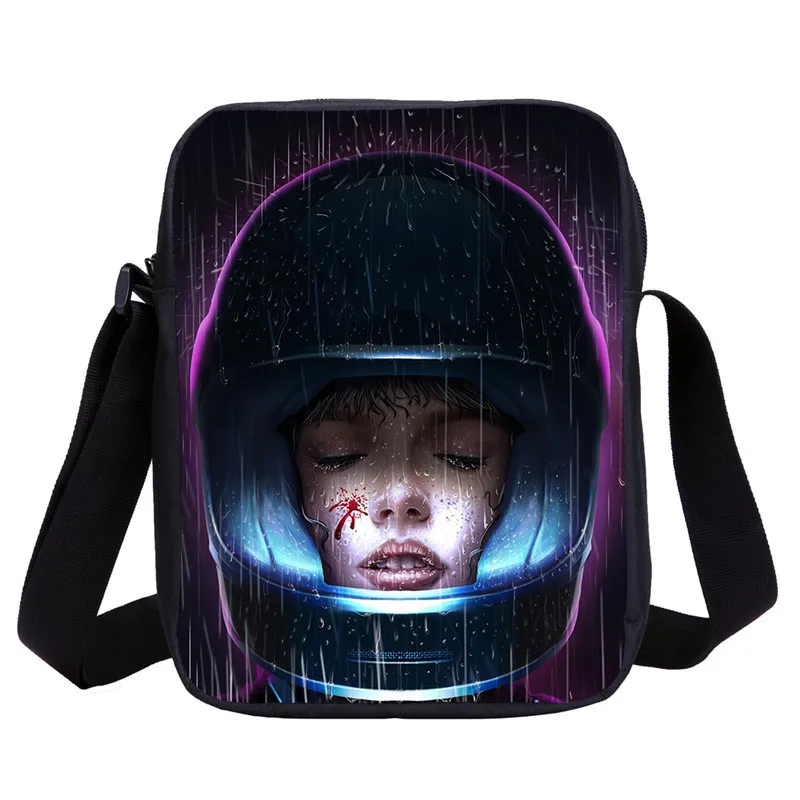 Мини-сумки через плечо для мальчиков и девочек, модные крутые космические сумки-мессенджеры с 3D принтом, сумка на ремне, сумка на плечо