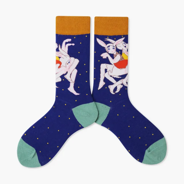 Autumn/Winter Couples Skateboard Sox Creative Abstract Art Harajuku Hip Hop Streets Tide Socks Colorful Funny Socks Skarpetki 9