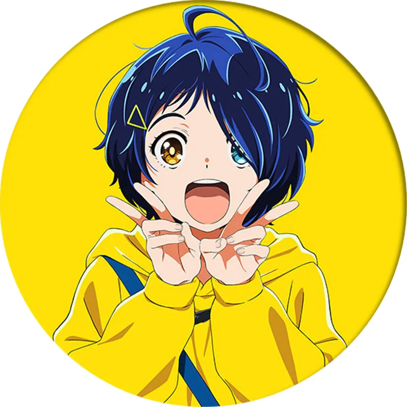 Cartoon WONDER EGG PRIORITY Ohto Ai Cosplay Badge Brooch Pin Anime Accessories For Clothes Backpack Decoration gift