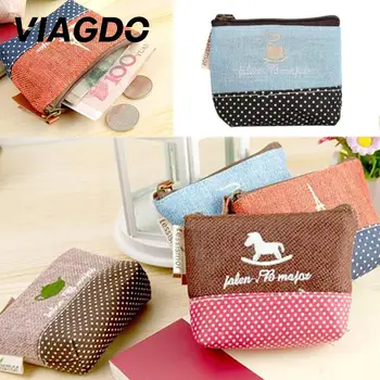 

Coin Purse Key Bag Pouch Wallet Cosmetic Makeup Small Canvas Card Horse