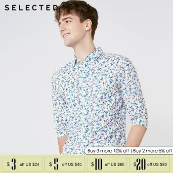 

SELECTED Men's Cotton and Linen Print 3/4 Sleeves Shirt| 419231525