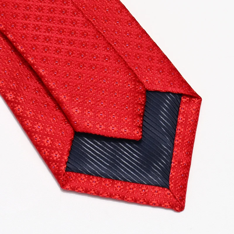 Брендовый Модный высококачественный мужской красный галстук 7 см с темным узором Свадебный деловой строгий костюм галстук для мужчин с подарочной коробкой