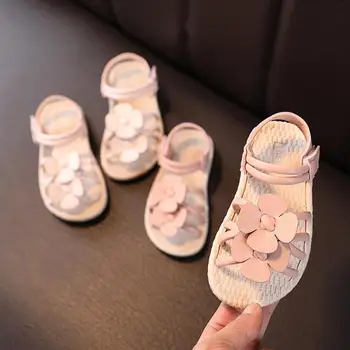 

Summer Style Toddler Sandals Children Sandals Girls Princess Flower Solid Baby Girls Sandal Kids Size 21-25
