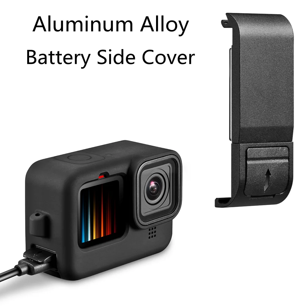 Aluminum Battery Cover For Gopro Hero 10 9 Black Camera Removable